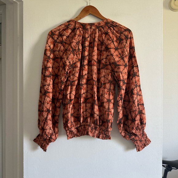 Anthropologie Porridge Orange Elisabeth Peasant Blouse size Small EUC - Picture 5 of 7
